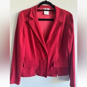 Vintage Pre-owned R&K Suede Red Full Sleeve Jacket Size 6